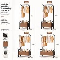 Panier de rangement métallique mobile sur roulettes avec rail suspendu pour vêtements, idéal pour petit appartement, dortoir, maison de location, maison