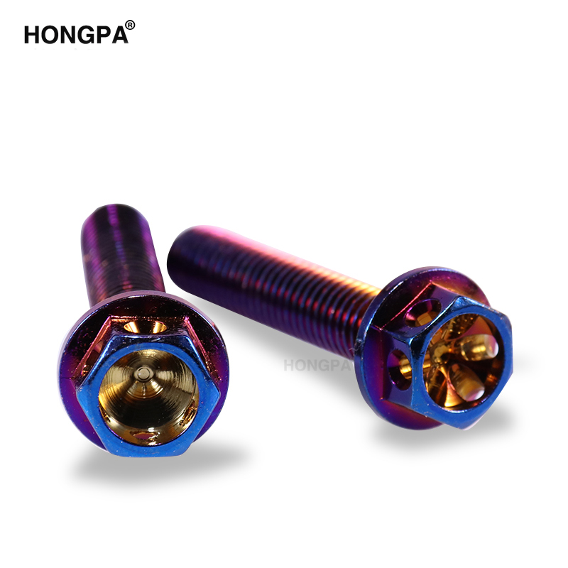 Цветные болты из титанового сплава, винты для мотоцикла с шестигранной головкой M8, винты для универсальных мотоциклов