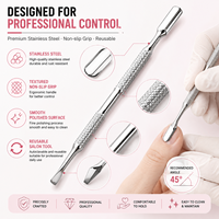 Pousse-cuticules double extrémité en acier inoxydable avec logo personnalisé, grattoir nettoyeur d'ongles, outil de manucure et pédicure pour salon, vente en gros