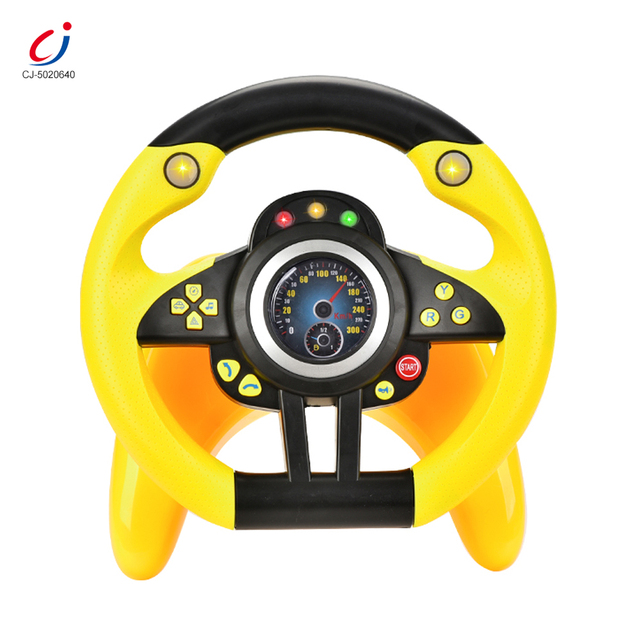 Chengji Advanced Car Driving Simulators Toy Early Educational 360 Rotation Music Steering Wheel Toy for Kids Realistic Driving