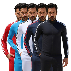 Conjunto de ropa deportiva personalizada de alta calidad Slim Fit Running Gym Poliéster Chaqueta de manga larga Pantalones de chándal en blanco - Product Image 2