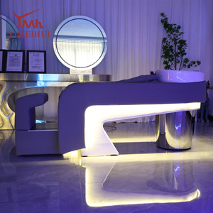 Sillón de Lavado de Lujo <span class=keywords><strong>para</strong></span> Salón, Lavabo de Cerámica con Acabado Brillante, Diseño Semi-Inclinado <span class=keywords><strong>para</strong></span> Relajación - Product Image 2