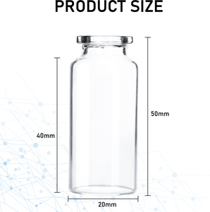Frascos de Vidrio Transparentes Redondos de 10 ml con Tapón de Goma y Embalaje con Logotipo Personalizado Estampado en Oro para Uso Farmacéutico - Product Image 4
