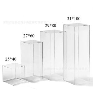 T-stage Scene Layout Decorative Ornaments <b>Wedding</b> <b>Props</b> Crystal Transparent Acrylic square Columns Road Guide Plinth - Product Image 4