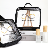Sac de maquillage cosmétique en PVC, Logo personnalisé, transparent, étanche, paillettes, sac de beauté OEM personnalisé, pochette de voyage en plastique à fermeture éclair
