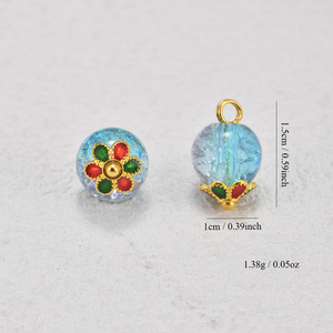 Chinese Retro Style Imitation Jade Glass Round <b>Buttons</b> Floral Design For Cheongsam Tang Suit DIY Jewelry Accessories - Product Image 2