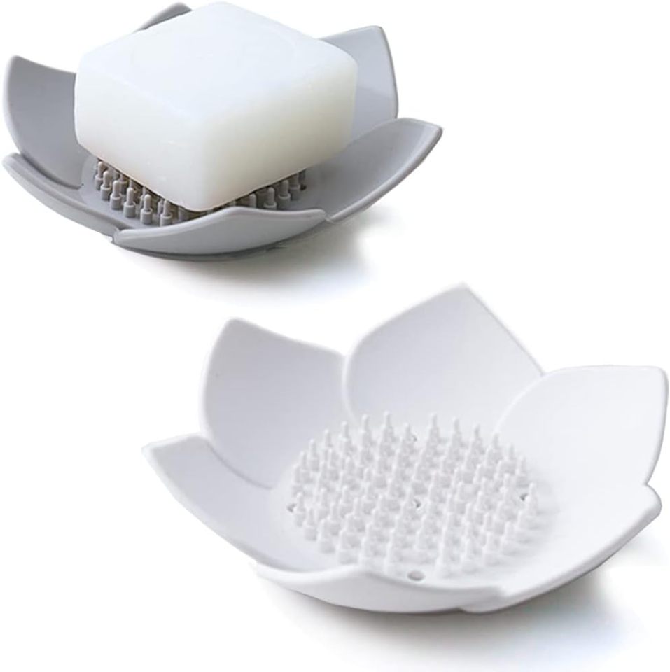 Silicone Soap Dish Holders Waterfall Silicone Soap Dishes Trays With Draining Keep Soap Dry