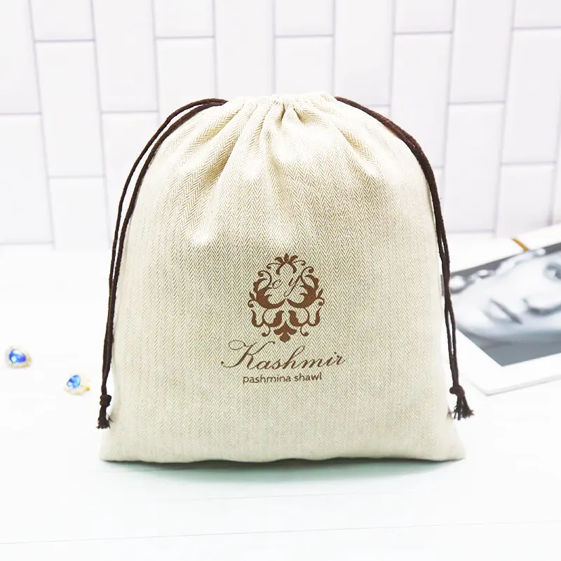 Cotton Pouch Drawstring Dust Bag Gift Package Beautiful Pattern Custom Design Promotion Logo Reusable Organic Muslin Cloth