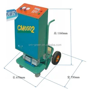 CM0502 냉매 재활용 기계 1/2HP 단일 실린더 충전 장비 자동차 ac R134a 회수 충전 기계