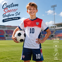 Ensemble de maillots de football personnalisés pour enfants, blanc et noir, blocs de couleur diagonaux, respirant, extensible dans quatre directions, séchage rapide, uniforme de football