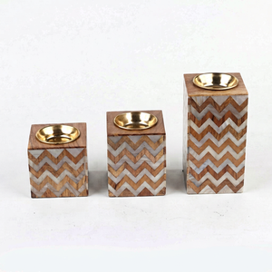 New Style Wooden Incense <b>Bakhoor</b> Burner Set With Chevron Pattern And MOP Inlays For Aromatic Use All-Season At Best Price - Product Image 1