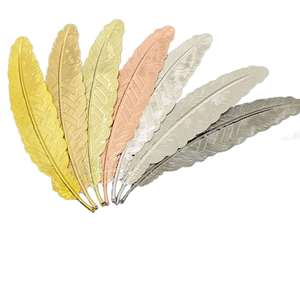 Marcapáginas de Pluma Metálica Retro, Marcapáginas de Estilo Étnico, Hermosos Colgantes de Pluma Hechos a Mano, Regalos para Estudiantes - Product Image 2