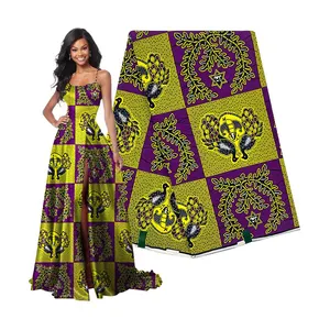 Sinya2022アフリカンワックスプリントファブリックドレス縫製用6ヤードリアルワックス