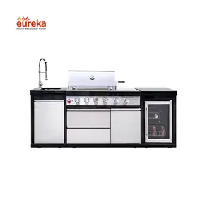 Professional Design Modern Modular Large BBQ Grill Outdoor Kitchen Cabinets Island Stainless Steel For Entertainment
