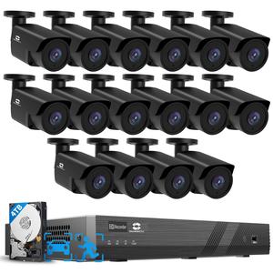 Système de caméra CCTV NVR 16 canaux GWSECU, disque dur 4 To, 16* 5MP, caméra IP PoE étanche avec IA, vision nocturne, surveillance commerciale via application - Product Image 3
