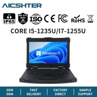 Nouvel ordinateur portable robuste Intel OEM ODM 14 pouces, ordinateur portable industriel noir, étanche IP65, résistant à la poussière, ports personnalisés EU, Wi-Fi 6 5.2