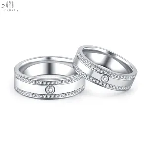 Ehering Set 18 Karat Massiv gold Ringe Schmuck Ehe Diamant Verlobung sring Ein Paar Paar Set