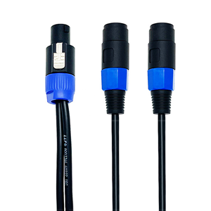 Connecteur SpeakON mâle vers double femelle en stock usine, câble audio répartiteur en Y 1 vers 2, 0,3 m, fil de cuivre pur pour système PA et sonorisation en direct - Product Image 2