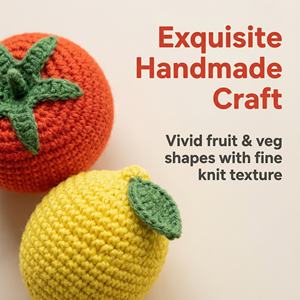 Ensemble de jouets en crochet 100 % coton - Légumes et fruits tricotés à la main - Jouets sensoriels doux et écologiques pour la cuisine des enfants - Product Image 3