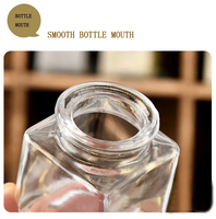 Pot en verre carré transparent de 50 ml, récipient alimentaire avec couvercle en liège pour biscuits, salades, gelées et gâteaux