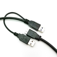 Kabel USB 3.0 Tipe A Ke Micro-b USB Bentuk Y, Kabel Kecepatan Tinggi untuk Hard Drive Eksternal