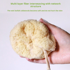 Toalla de baño exfoliante de lufa natural hecha a mano, bola de baño de lufa, venta al por mayor de fábrica, personalizada - Product Image 4