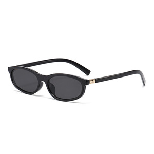 Jamie E5217 Small Frame Sunglasses Black <b>Plastic</b> UV400 Unisex Fashion Travel Commute - Product Image 1