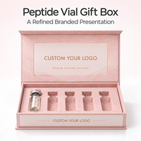Emballage de produits en flacon de peptides, boîtes en papier simples avec impression de logo personnalisée