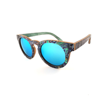 Lunettes de soleil rondes en bois polarisées, faites à la main, avec coquillages de Nouvelle-Zélande, design unique, protection UV CNC, légères
