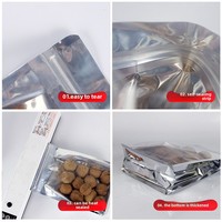 Sac d'emballage pour aliments pour chiens en aluminium semi-transparent imprimé en héliogravure, scellé sur huit côtés, autoportant et auto-scellant, motif Yin-Yang