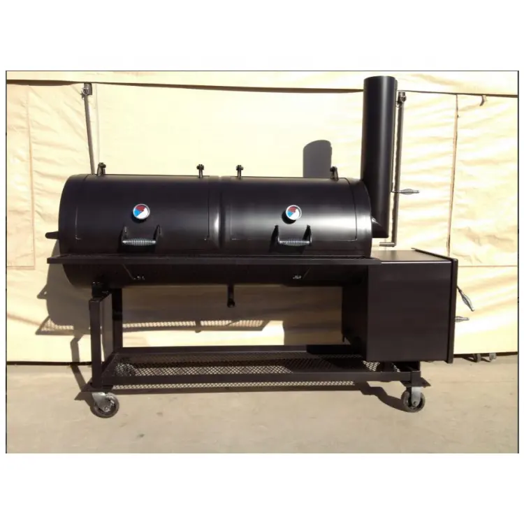 Grand gril à charbon de bois en acier inoxydable ou chromé de fabrication professionnelle personnalisé Barbecue de fumeur Barbecue d'extérieur à vendre