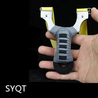 Slingshot de chasse en acier inoxydable pour gaucher, à ressort, à dégagement rapide, pour tir de précision en extérieur, avec bandes élastiques plates durables