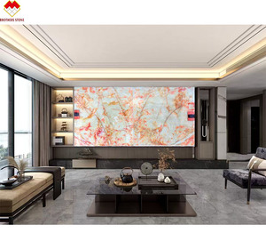 Đá cẩm thạch trắng mờ <span class=keywords><strong>Onyx</strong></span> với hoa màu đỏ <span class=keywords><strong>Backlit</strong></span> Trắng <span class=keywords><strong>Onyx</strong></span> Pakistan đá giá tốt cho lưu vực Countertop và tấm Tường - Product Image 6