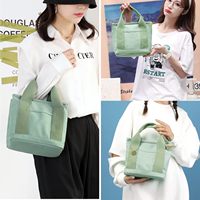 Sac fourre-tout en toile pour femmes, petits sacs fourre-tout miniatures avec fermeture éclair, sac à bandoulière avec poches, sac à main