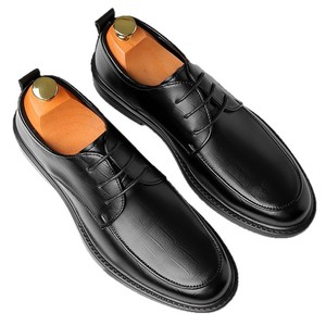 Chaussures habillées pour hommes en cuir véritable, style Oxford, à bout rond, à lacets, respirantes, pour le bureau et la carrière, semelle extérieure en caoutchouc, collection automne - Product Image 5