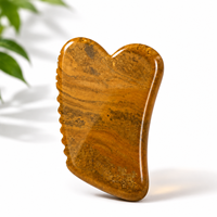 Outil de massage facial en jaspe mookaite naturel, planche de massage Gua Sha, pierre de beauté en cristal faite à la main, OEM, étiquette privée