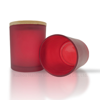 Offre Spéciale 8oz 10oz 12oz bougie Bocaux Rouge Givré Bougie Bocaux Avec couvercle
