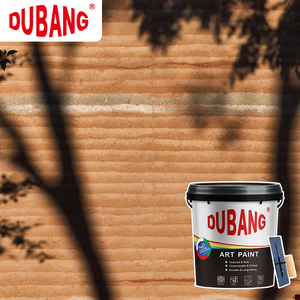Peinture murale intérieure et extérieure écologique, durable et artistique, revêtement acrylique en terre battue pour maison, application au pinceau - Product Image 1