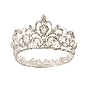 Diademas de diamantes de imitación para boda, Tiaras de corona de Metal de cristal a granel, accesorios nupciales, venta al por mayor