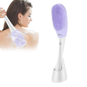 Massager del corpo Spazzola Da Bagno IPX7 Ricaricabile Impermeabile Elettrico di Vibrazione Del Silicone Doccia Spazzola con Manico Lungo - Product Image 1
