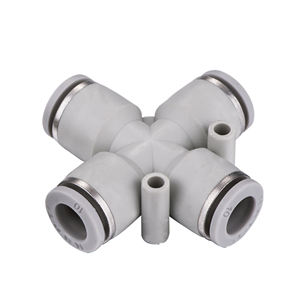 Conector de Tubo de Liberación Rápida de Plástico de <span class=keywords><strong>4</strong></span> Vías, Conector Neumático de <span class=keywords><strong>4</strong></span> Puertos de <span class=keywords><strong>1</strong></span>/<span class=keywords><strong>4</strong></span>\" de Conexión Rápida <span class=keywords><strong>para</strong></span> Mangueras de <span class=keywords><strong>Aire</strong></span>, Conector de Tubo de Cuatro Vías - Product Image 3