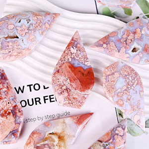 Tinh thể đá tự nhiên cánh hoa Mã Não hình giọt nước nhà phong thủy trang trí mục - Product Image 2