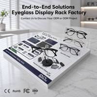 Présentoir de Comptoir Intelligent pour Lunettes, en Acrylique Plat, Imprimé UV, Écologique, à Double Niveau, Transparent