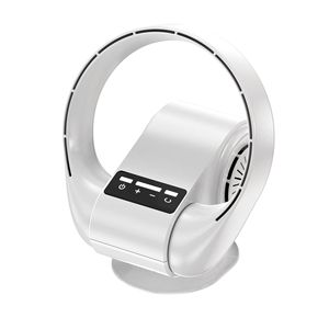 Ventilateur de bureau portable sans pales HEBRON, silencieux, avec affichage numérique LED intelligent, télécommande à cinq vitesses, batterie externe et port USB en forme de tour - Product Image 2