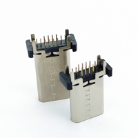 Connecteur USB 3.1 Type-C femelle à montage droit, 16 contacts, 5A, en cuivre non blindé, sur bande et bobine
