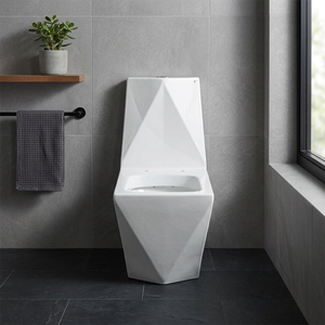 Cyclone Flushing Indian Bathroom Villa Square Full <b>Back</b> Touch Wall Rimless One Piece Water Closet - Product Image 3