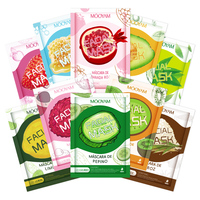 Masque facial naturel aux fruits MSDS Cosmetic Korea OEM, cosmétiques coréens avec myrtille, thé vert, aloe vera, raisin