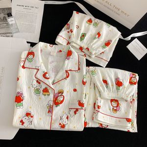 <span class=keywords><strong>Pigiama</strong></span> da donna elegante <span class=keywords><strong>con</strong></span> <span class=keywords><strong>stampa</strong></span> a farfalla a 3 pezzi, abbinato a pantaloni - Product Image 4
