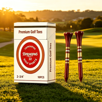 Tee de golf personnalisé en bois de 4 pouces avec logo, fabrication en bambou, insert en bois de 70 mm et marqueur de balle