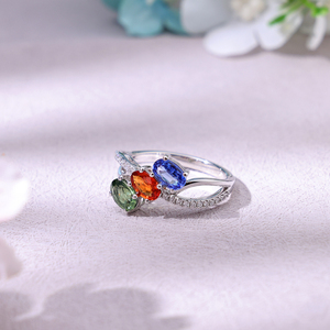 Bague de luxe personnalisée en or massif 14 carats avec saphir taille ovale et diamants naturels – Bague de fiançailles classique pour mariage - Product Image 5